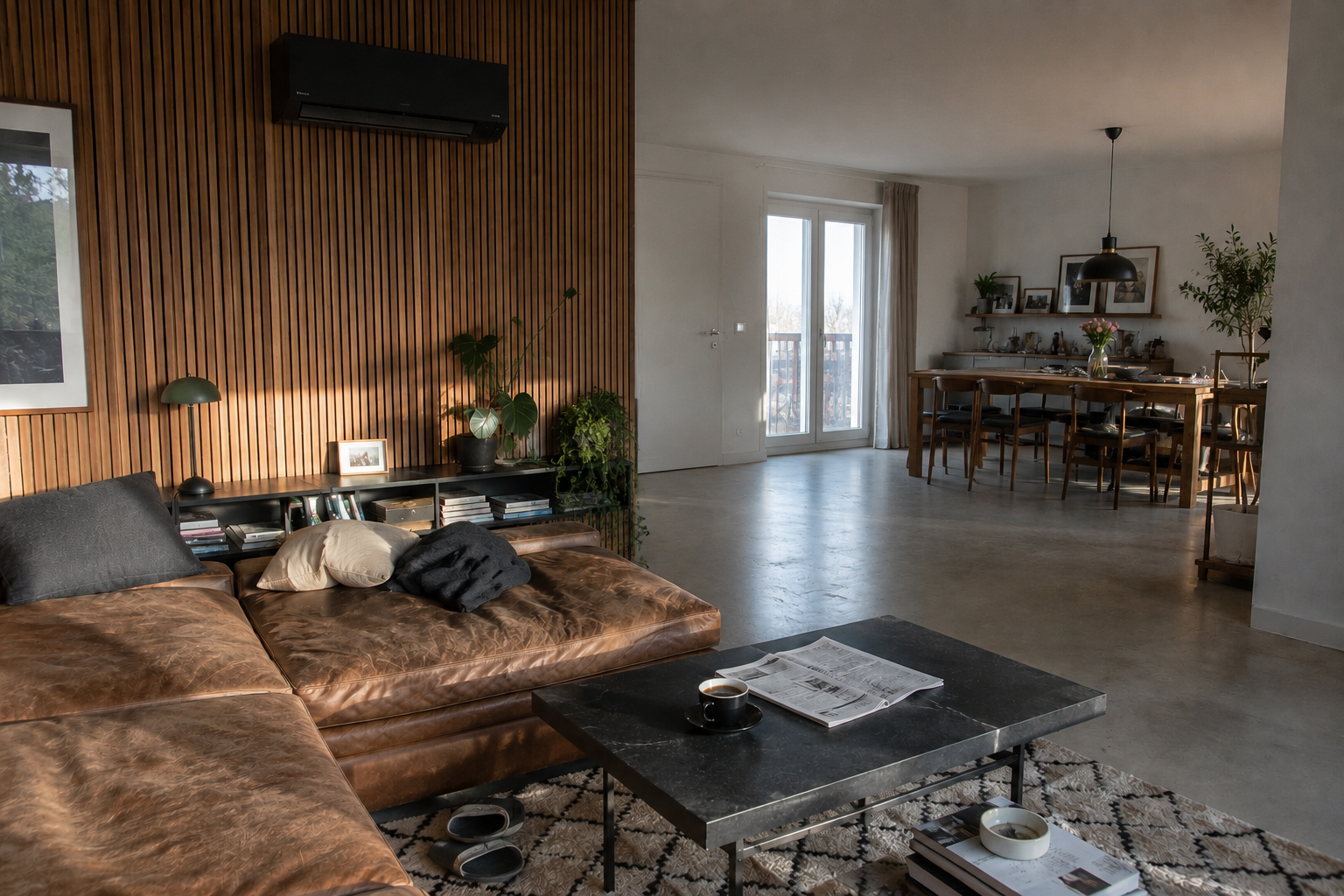 Loft mit schwarzem Daikin Stylish Wandgerät Bad Vilbel